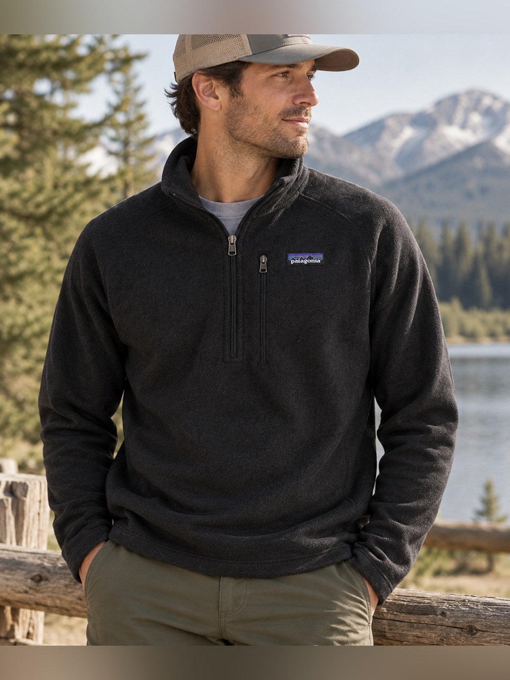 Patagonia Better Sweater 1/4-Zip Fleece Jacket - Men's Medium in Black
